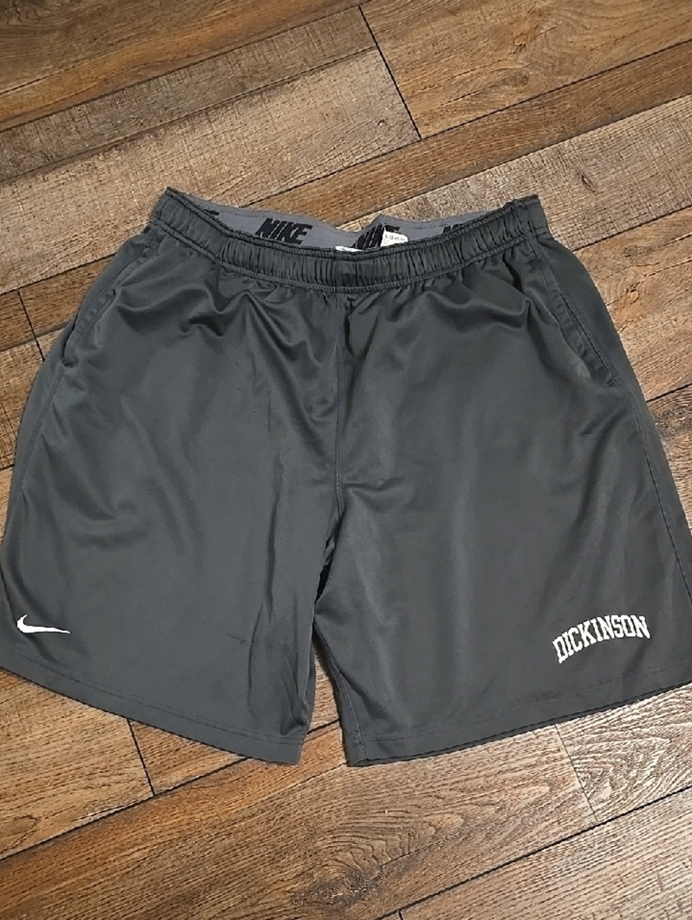 Nike Men’s Dark Gray Athletic Shorts with Dickinson Logo